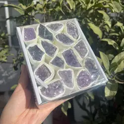 natural minerals amethyst geodes box crystal cluster for gifts