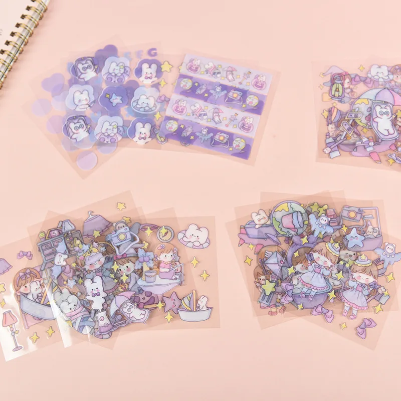 20Pcs Sticker Set Cartoon Meisje Huisdier Decoratieve Stickers Kawaii Stickers Custom Stickers