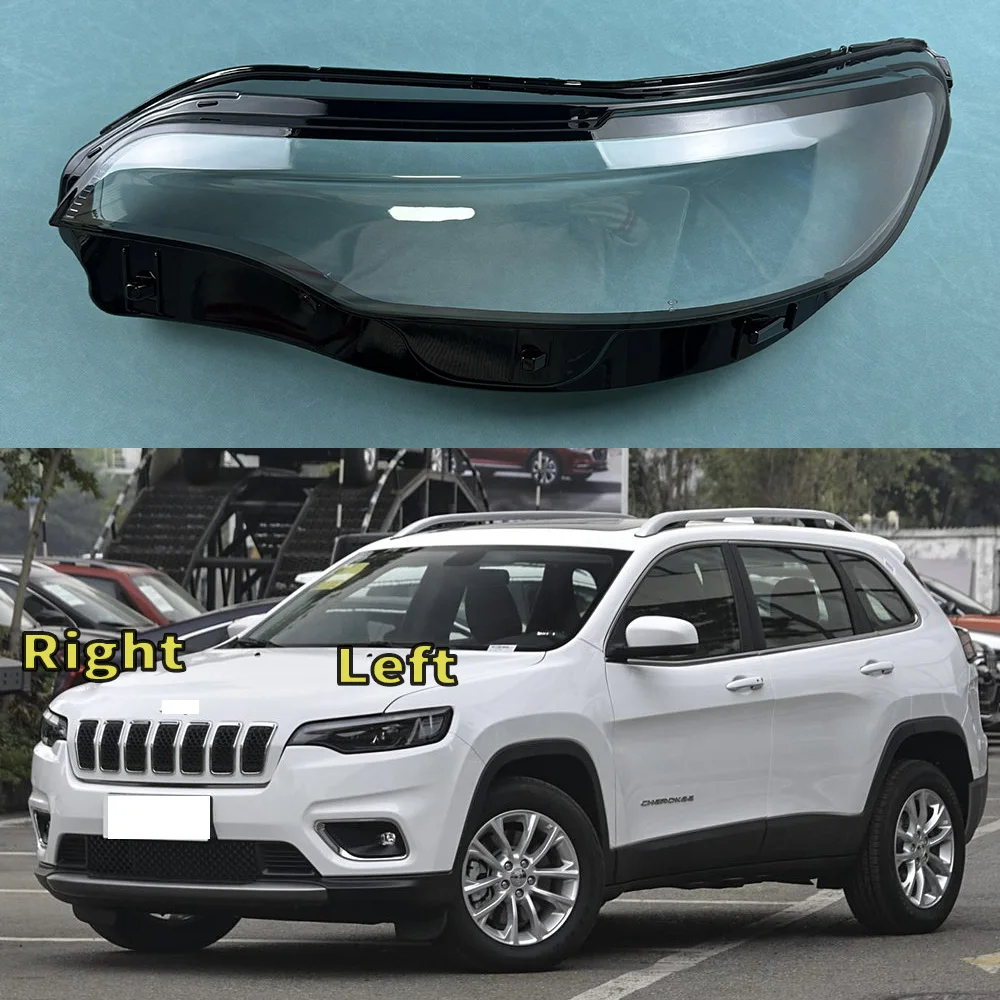 

For Jeep Cherokee 2019 2020 2021 Transparent Headlamp Cover Headlight Mask Lampshade Lamp Shell Plexiglass Replace Original Lens