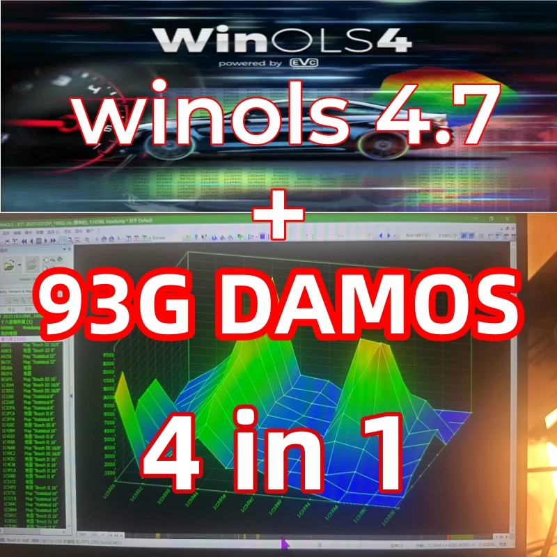 Newest Winols 4.7 ECU Programming Tool+93GB damos Files+Immo Service Tool V1.2+ECM TITANIUM 26100+Installation Video Guide