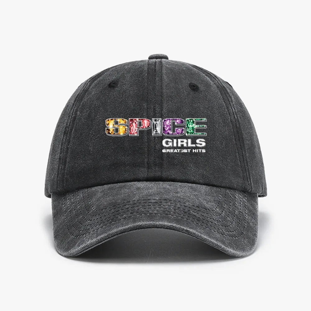 

Spice Girls hat Women Cartoon Golf Cap Fashion Girls Adjustable Vintage Distressed Washed Headwear Baseball Caps