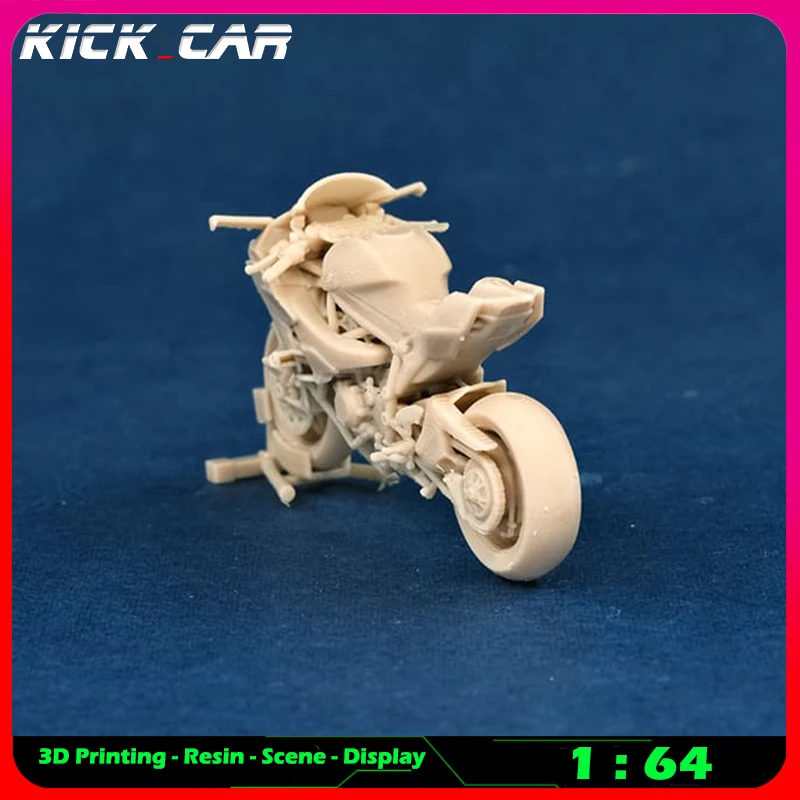 Kicarmod 1/64 Motorrad (ohne Jiffy-Ständer) Modellauto Diorama ungefärbtes Harz Garage Szene Dekoration Simulation Szene Spielzeug – Detail 22