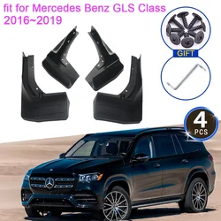 4x Paraspruzzi per Mercedes Benz Classe GL GLS X166 2016 ~ 2019 320 350 400 450 500 Fango Anti-spruzzi Aggiornamento Parafanghi Parafango Anteriore Posteriore