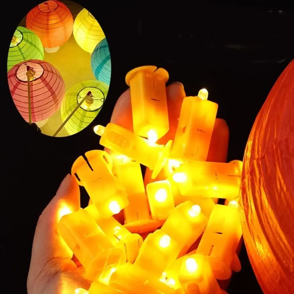 

10pcs Electronic Light Lantern LED Wick DIY Material Miniature Lantern Light Built-in Lamp Yellow Wicks Lamp Paper Lantern