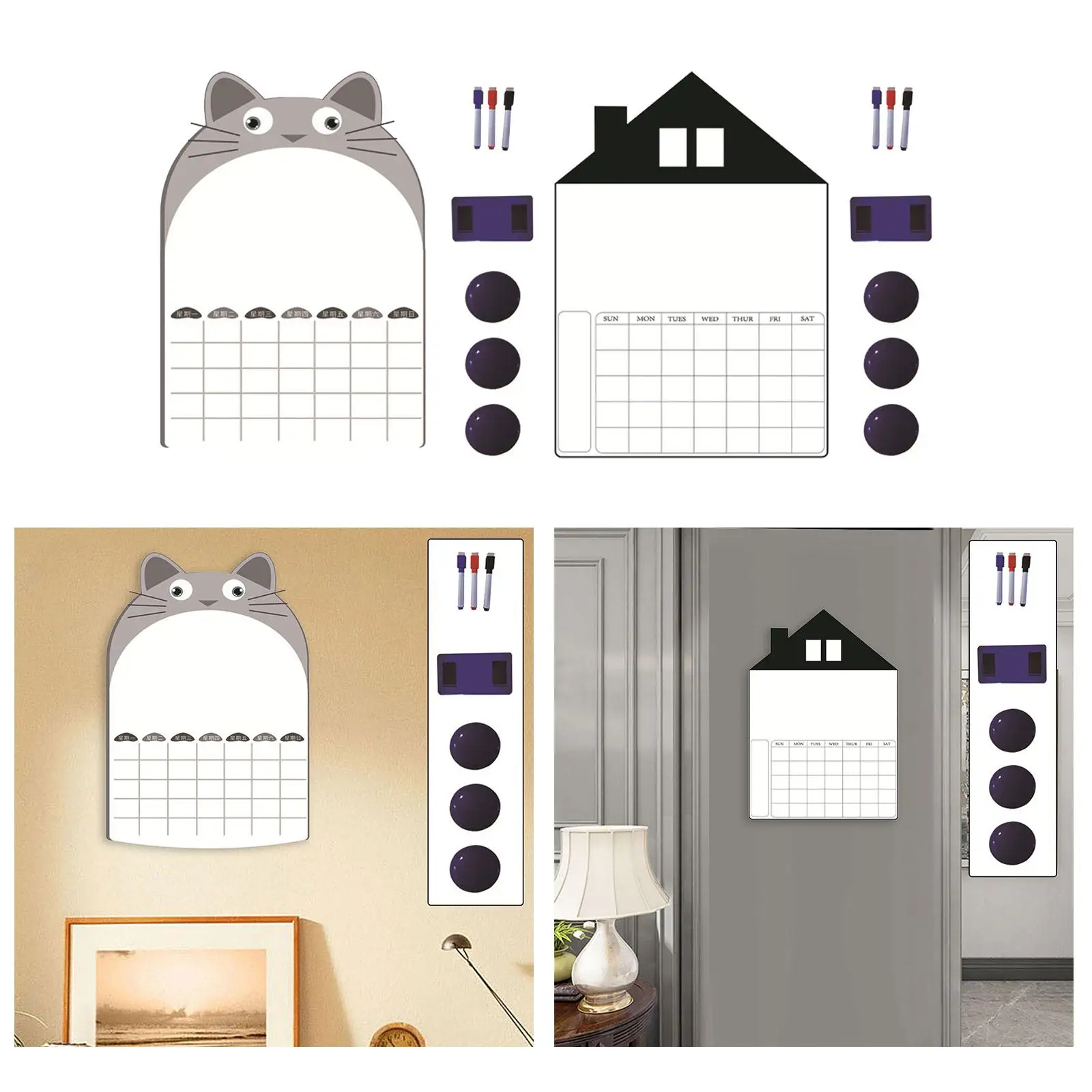 Magnetic Weekly Planner Decoration Accs Easy Using Organizer Dry Erase Board for Office Home Refrigerator Study Kitchen