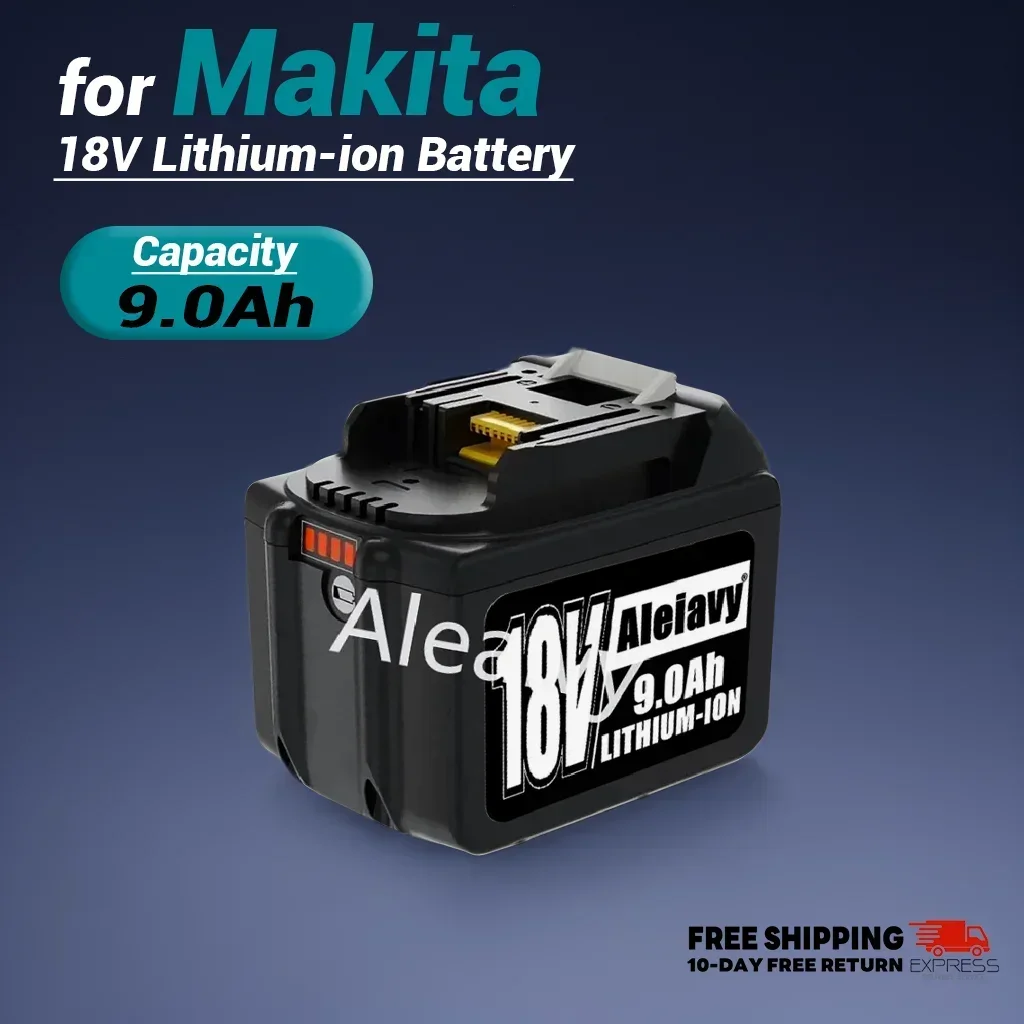 

High Capacity 18V 9.0Ah Li-ion Battery for Makita BL1830 BL1860 BL1840 BL1850, Replacement for Cordless Power Tools.