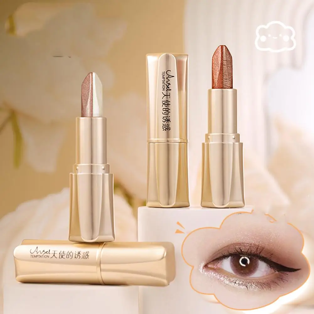 2 in 1 doppelte Farbverlauf Samt Lidschatten Stick Make-up wasserdicht profession elle dauerhafte Lidschatten faul schimmernde Augen u8a4