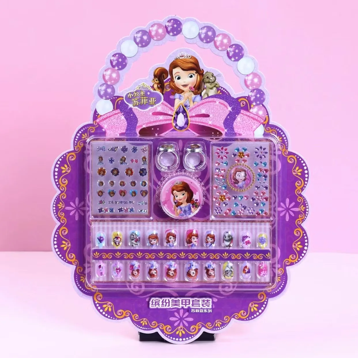 Set di adesivi per unghie Disney Elsa Princess Kawaii impermeabile Frozen Girl Nail Art regalo giocattolo per bambini