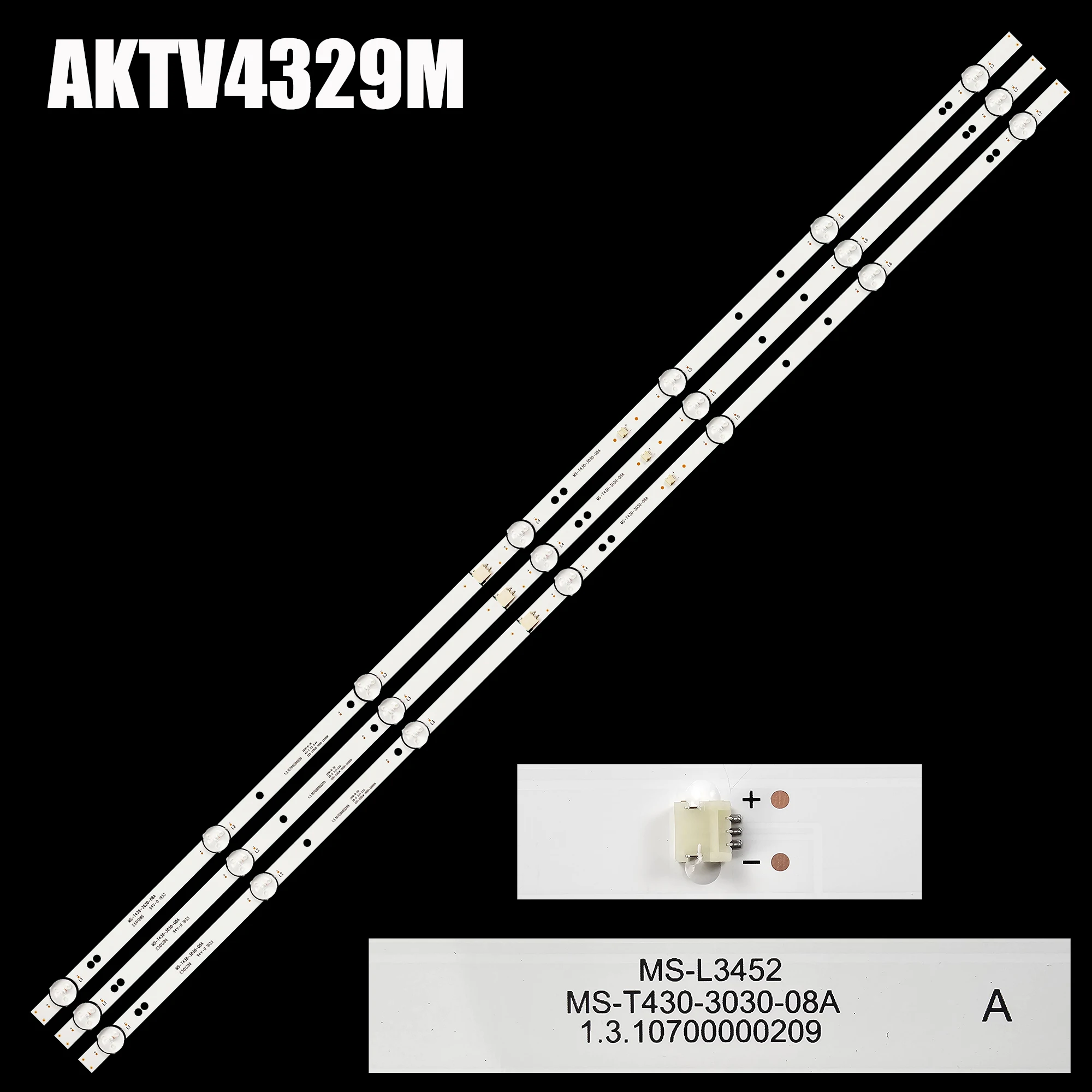 Zestaw podświetlenia LED 1/5/10 do MS-L3452 V2 Akai AKTV4329M MS-T430 MS-T430-3030-08A MC-32A06X 32A/321 PT430CT02-1 3BCX81312 1.3