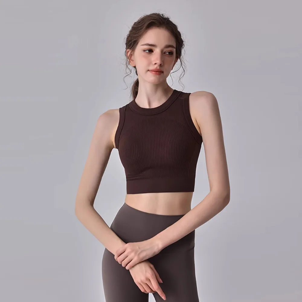 

Sports Vest Women's High-intensity Shock-proof Quick-drying Running Bra with Chest Pads and Wear Fitness Underwear