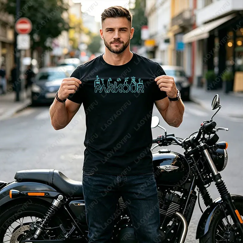 Funny 'I Don'T See Obstacles, I See Opportunities' Parkour Graphic Themed T-shirt Modal Short Sleeve Casual Tshirt for Parkour.
