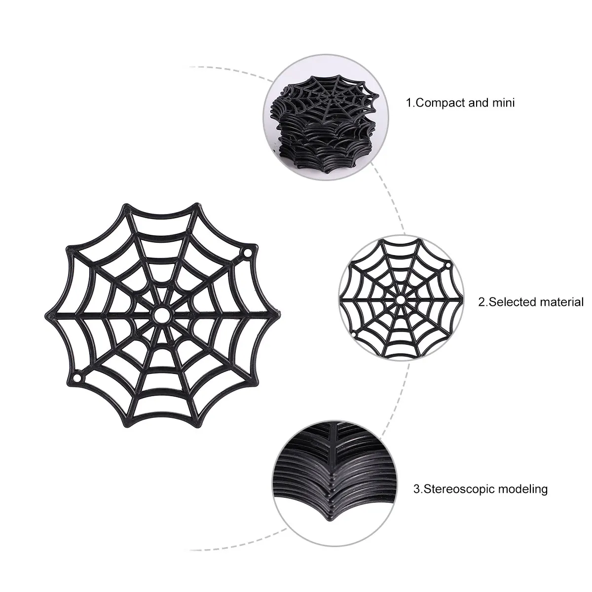 

50 Pcs Cobweb Accessories Spiderweb Ornaments Halloween Decorations Spiders Small Cobwebs Black Office