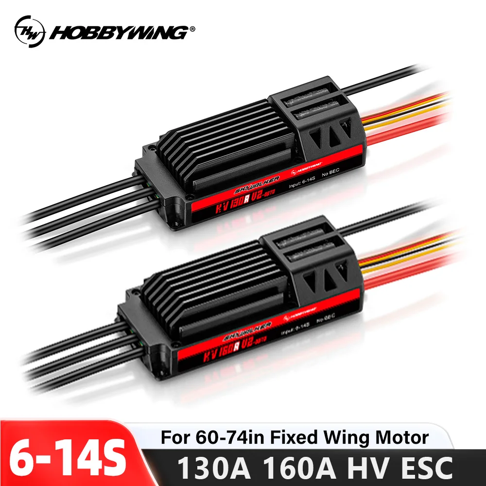 

Hobbywing Skywalker 130A 160A V2 Бесщеточный ESC 32-битный для двигателя с фиксированным крылом 60-74 дюйма 3D