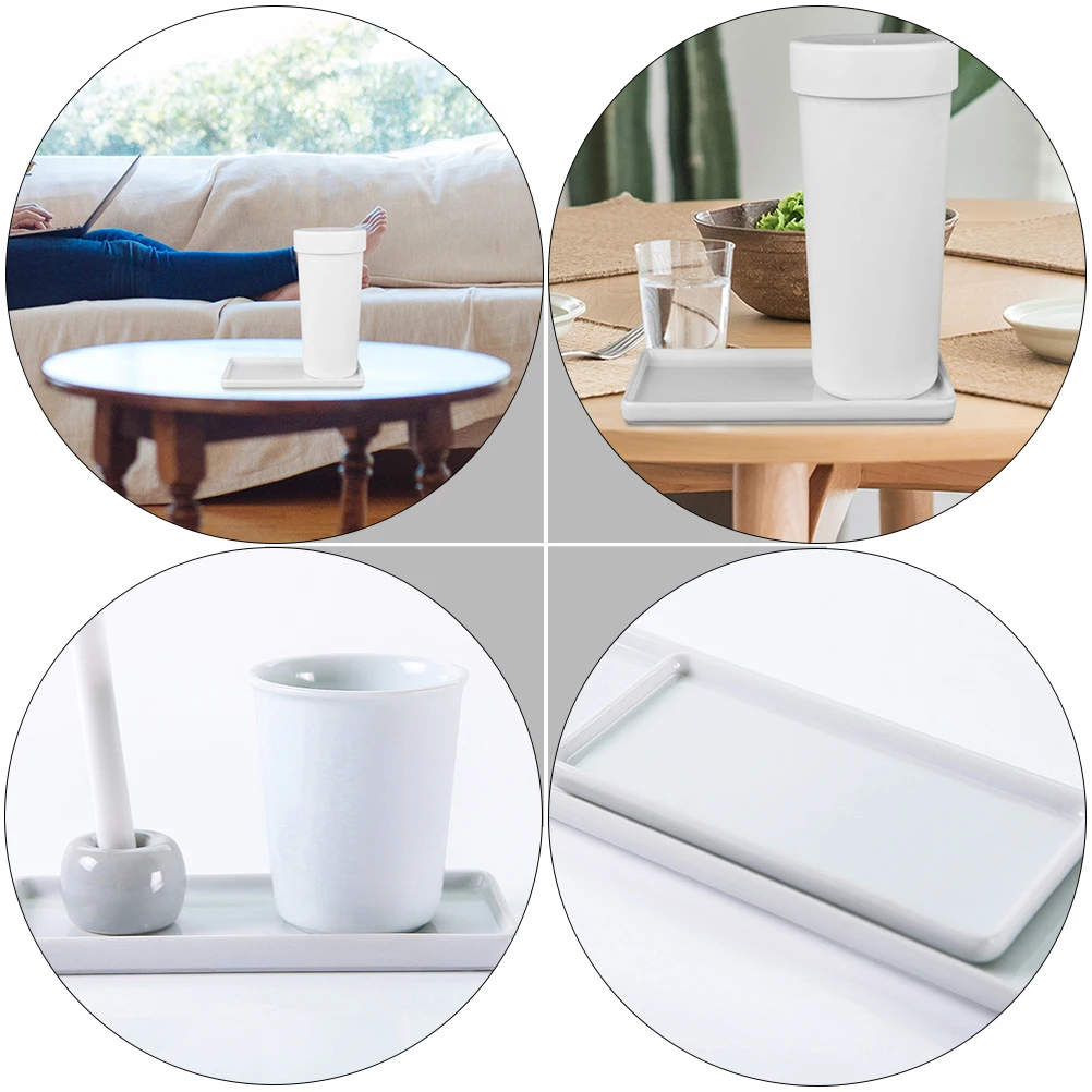 

3Pcs Small Square Ceramic Tray Nordic Style Desktop Storage for Jewelry Cosmetics Keys Household Bathroom Sundries Organizer