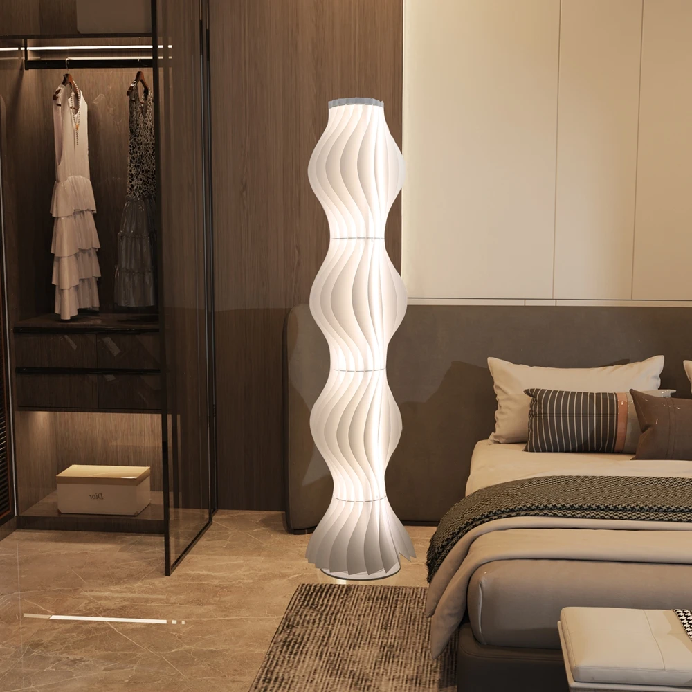 Lampadaire LED à colonne à intensité variable avec abat-jour design jupe Hula, lampe haute d'angle pour salon, chambre à coucher ou décoration de bureau.