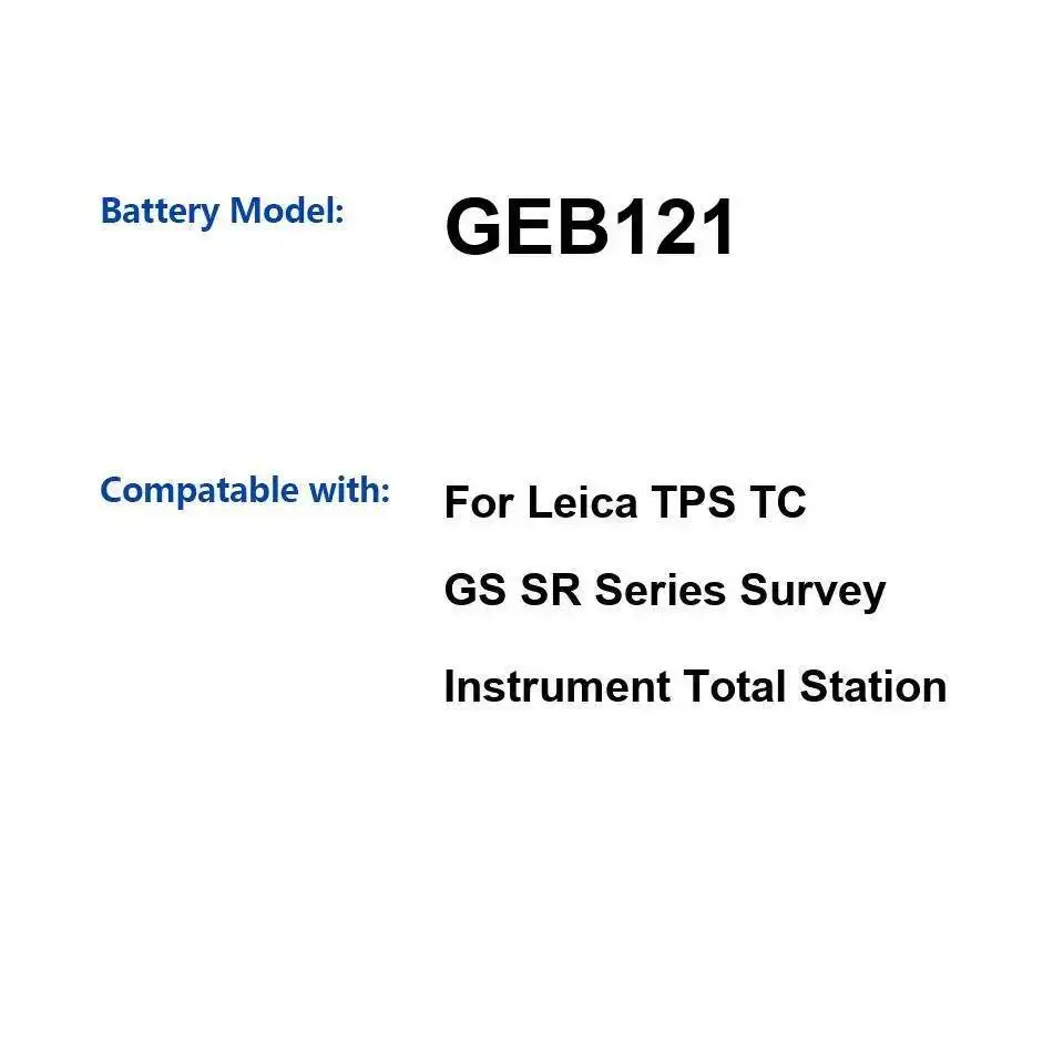 

Lightweight GEB121 Measuring Instrument Battery 4200Mah For Leica Tps TC GS SR Total Station