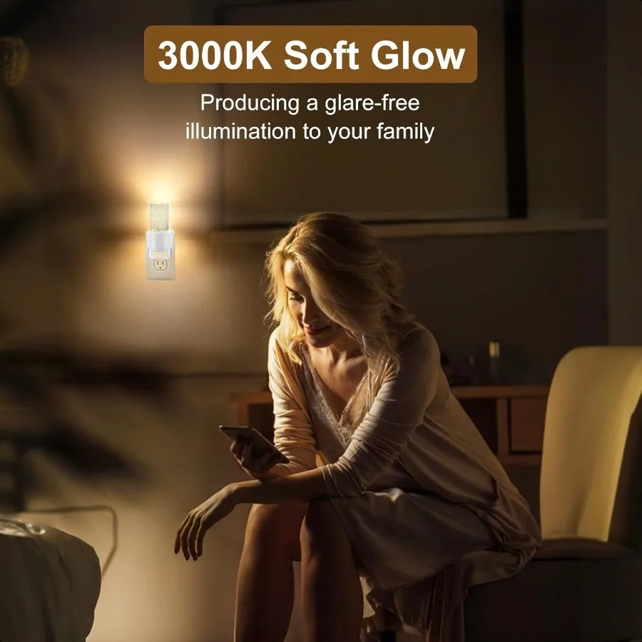 LED Night Light Dimmable Night Lights Plug into Wall 2 Pack Plug in Night Light with Adjustable Brightn 3000K Decorative Bubble