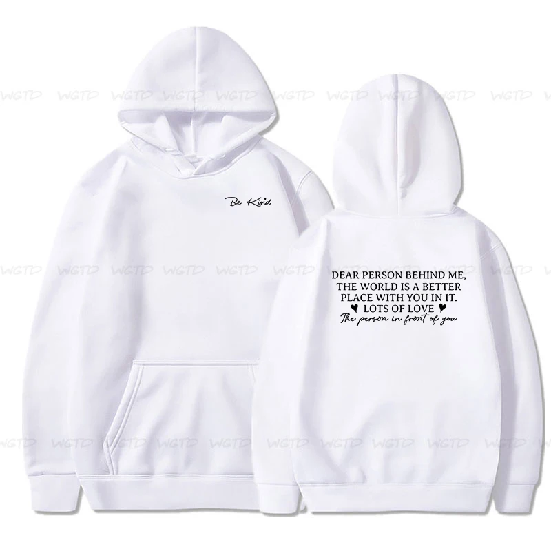 DEAR PERSON BEHIND ME Letter Design Women's Hoodies Streetwear American Style Fashion Praise Quotes Female Casual Sweatshirts