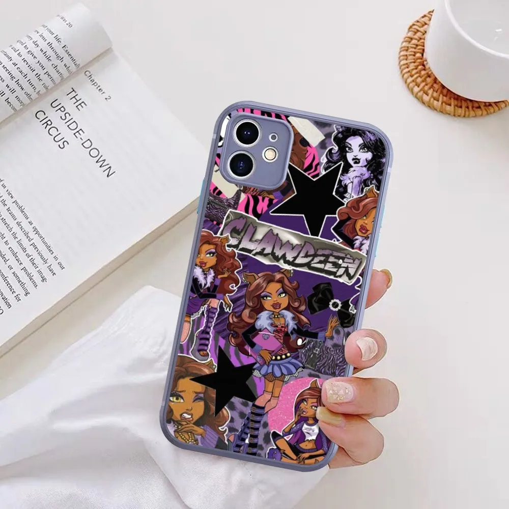 M-MonsterS Cartoon H-HighS Phone Case For IPhone 14 X XR XS 7 8 Plus 11 12 13 Pro MAX 13mini Matte Shockproof Case