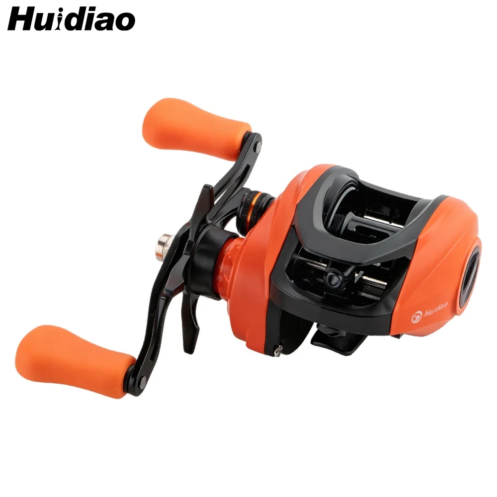 Huidiao 7,2:1 Baitcasting-Rolle, 6,88 Unzen/195 g, leichte Low-Profile-Wurfrolle, 15-stufige Magnetbremse zum Finesse-Angeln