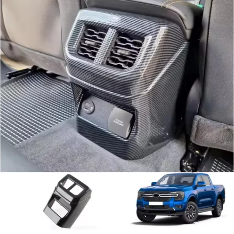 

X-T For Ford Ranger T9 2023 2024 Car Accessories ABS Interior Rear Air-Condition Vent Outlet Cover Trim Molding Stickers