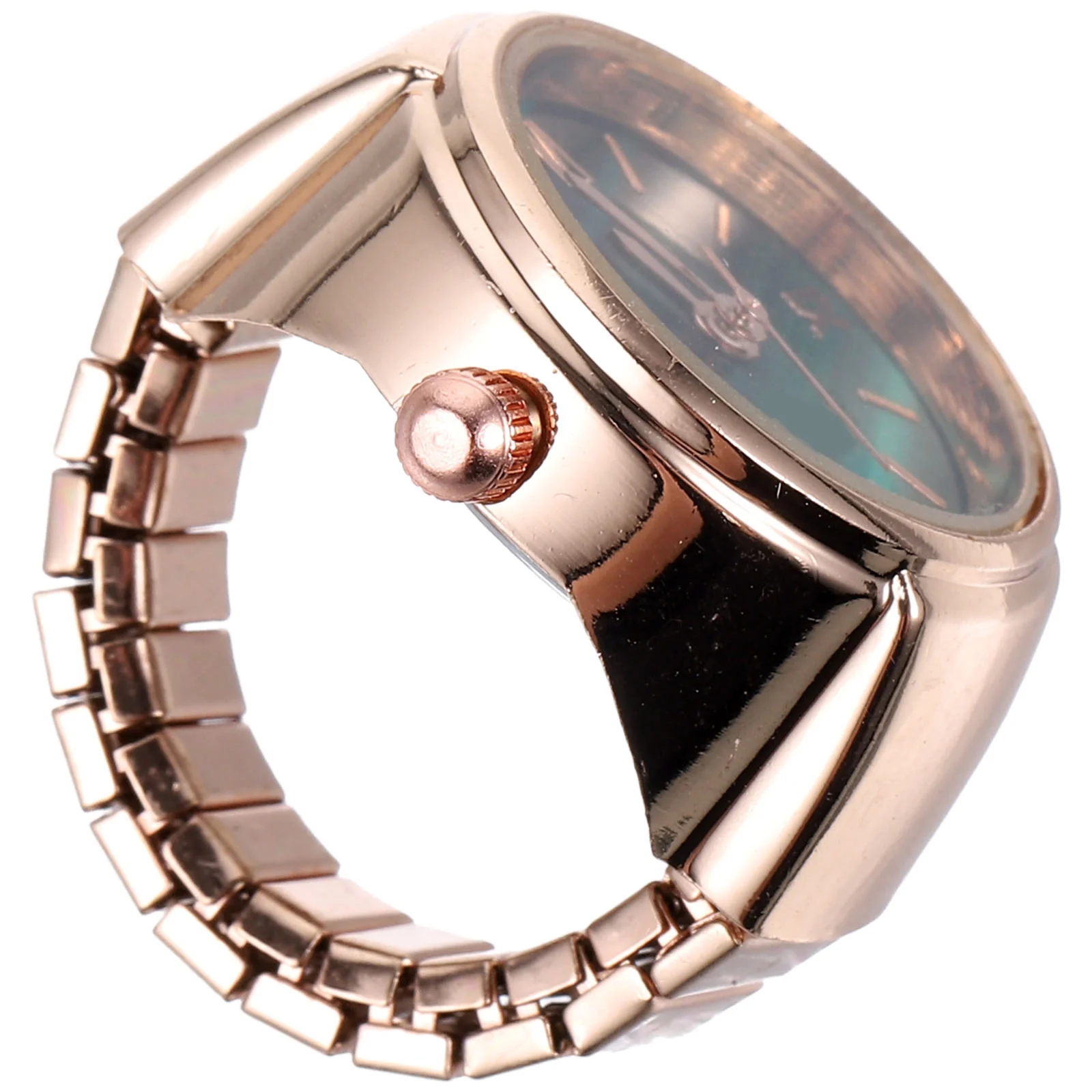 

Mini Finger Watch Ring Zinc Alloy Roman Numeral Design for Women Men Modern Timekeeping Accessory Small Compact Style Daily Wear