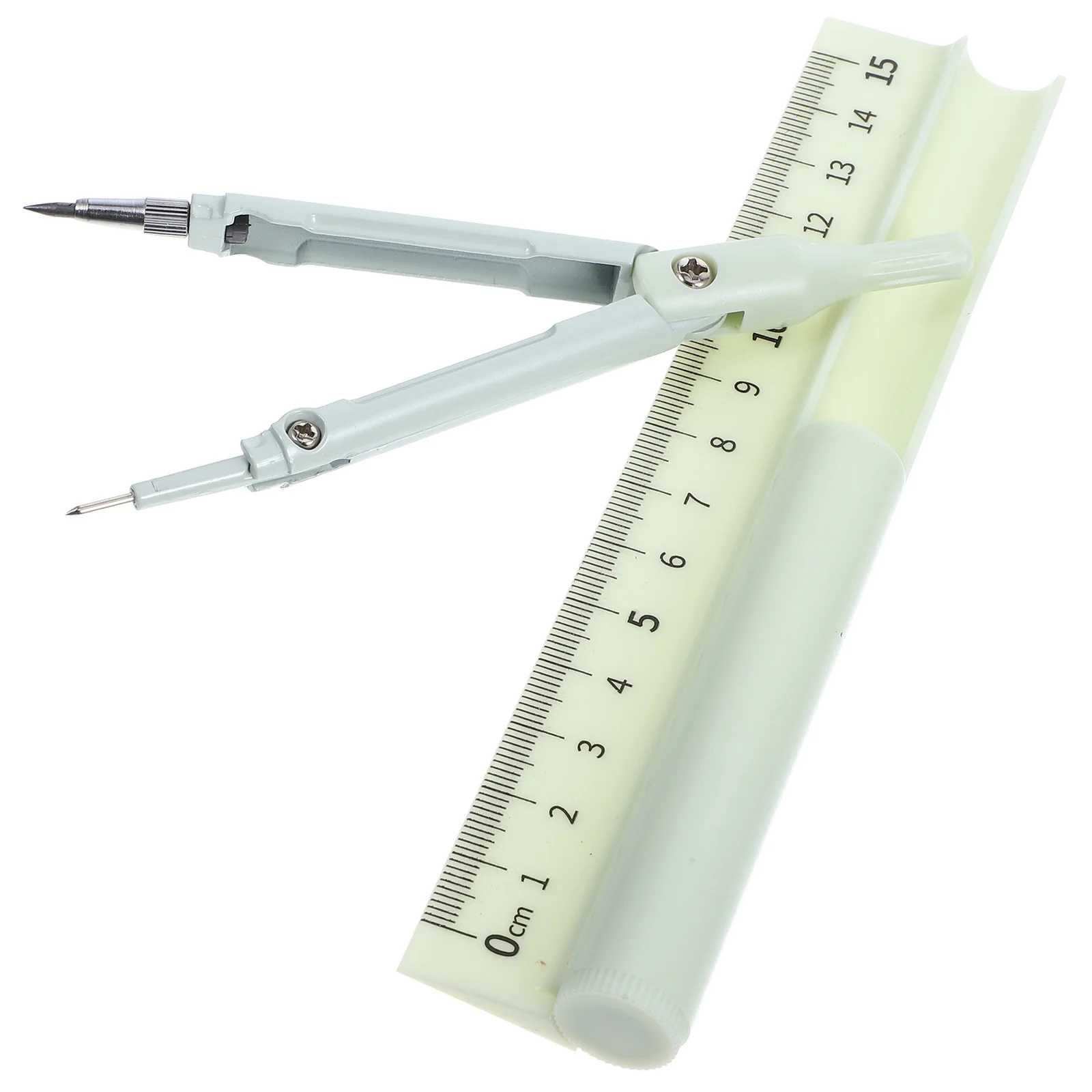 Compass Pen Ruler Set Multifunctional Drawing Tool For School Office Art Geometry Pocket Size Metal Plastic Student Stationery