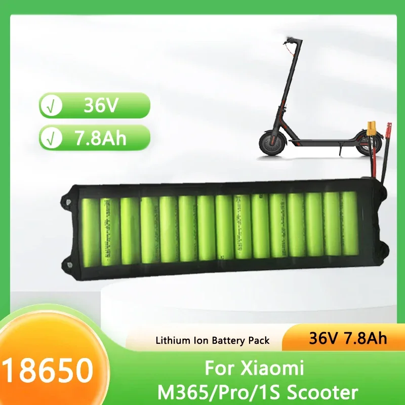 7800mAh 36V 10S3P Battery Pack for Xiaomi M365 Electric Scooter 18650 NE1003-H Cell Communication Interface Discharge Tail Light