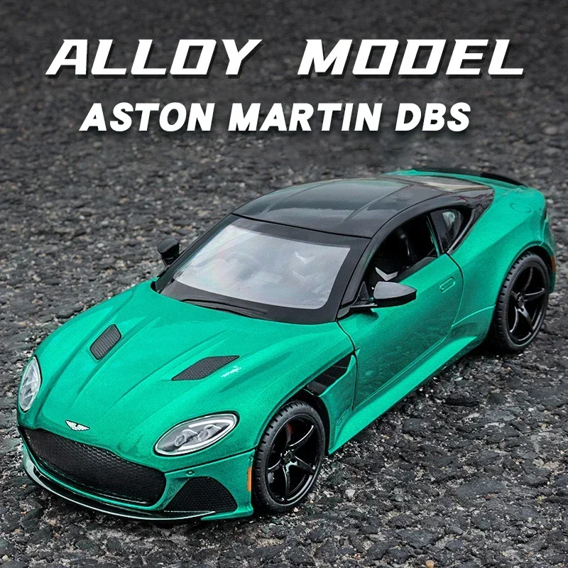 1:24 Aston Martin DBS Luxury Sports Car Alloy Metal Diecast Car Model Car Central Control Screen Trendy Decorative Gift for Boys