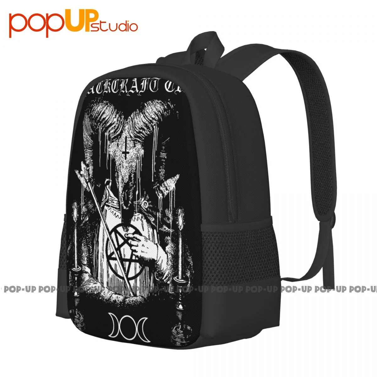 Blackcraft Cult Emperor Goat Baphomet Satanic Gothic Pentagram Backpack Large Capacity Softback Multi-function