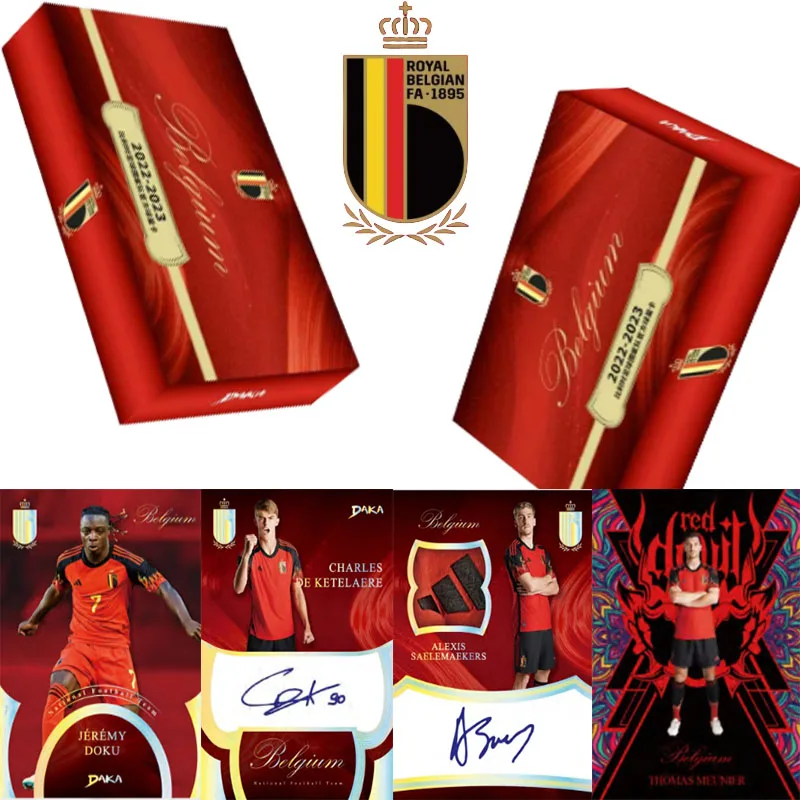 

Оригинальные официальные карточки игроков сборной Бельгии по футболу DAKA 2023 года, премиум-коллекция Star Collection, подарочные коллекционные карточки