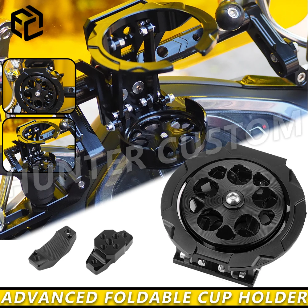 

Сверхмощный складной подстаканник для мотоцикла 360° ° Вращающееся крепление для напитков из нержавеющей стали, универсальный держатель для велосипедной бутылки с водой, аксессуар