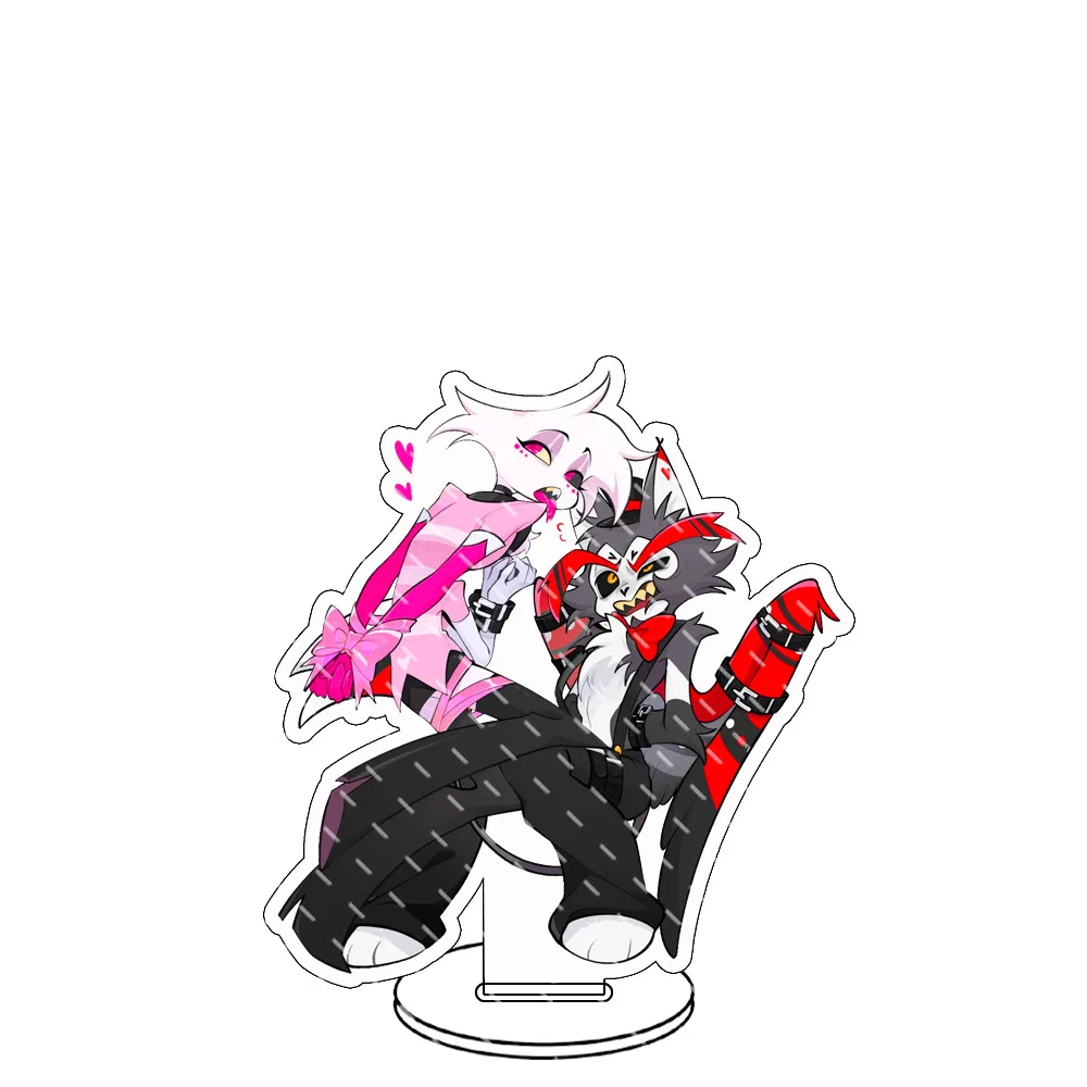 حار أنيمي هازبين فندق الكرتون الشكل قشر الملاك الغبار الدائمة الاكريليك حامل سطح المكتب الديكور موضة الحلي الهدايا 10 سنتيمتر