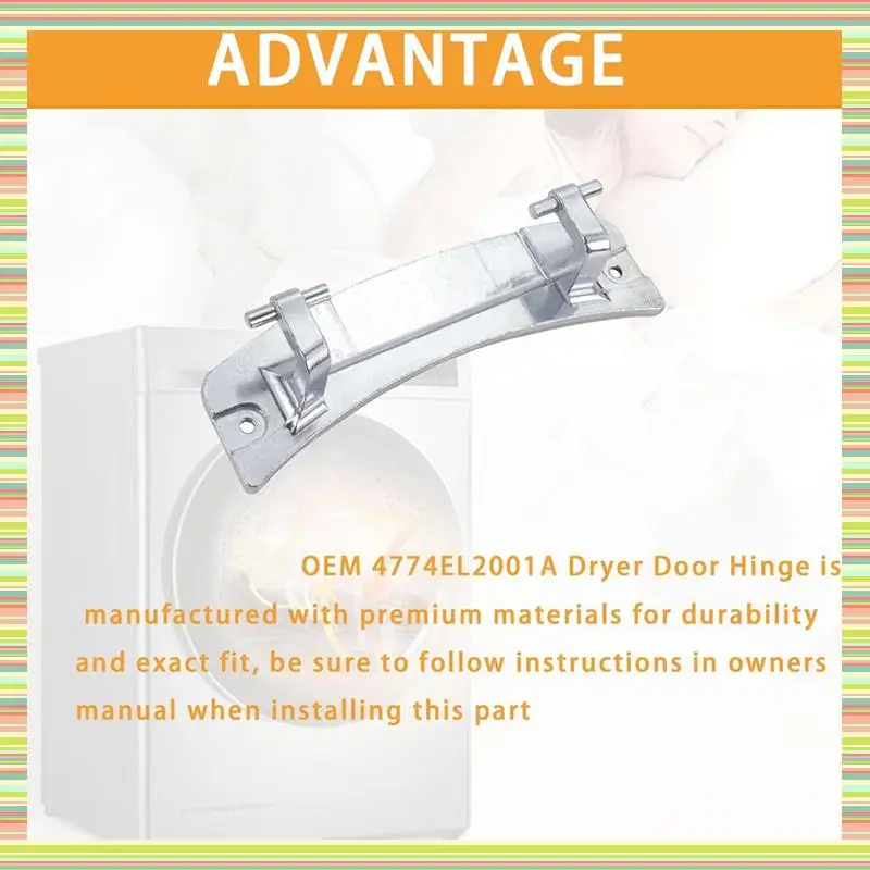 

A97P 4774EL2001A Dryer Door Hinge For Dryers Parts Replaces AP5071336,1267586,PS3523444