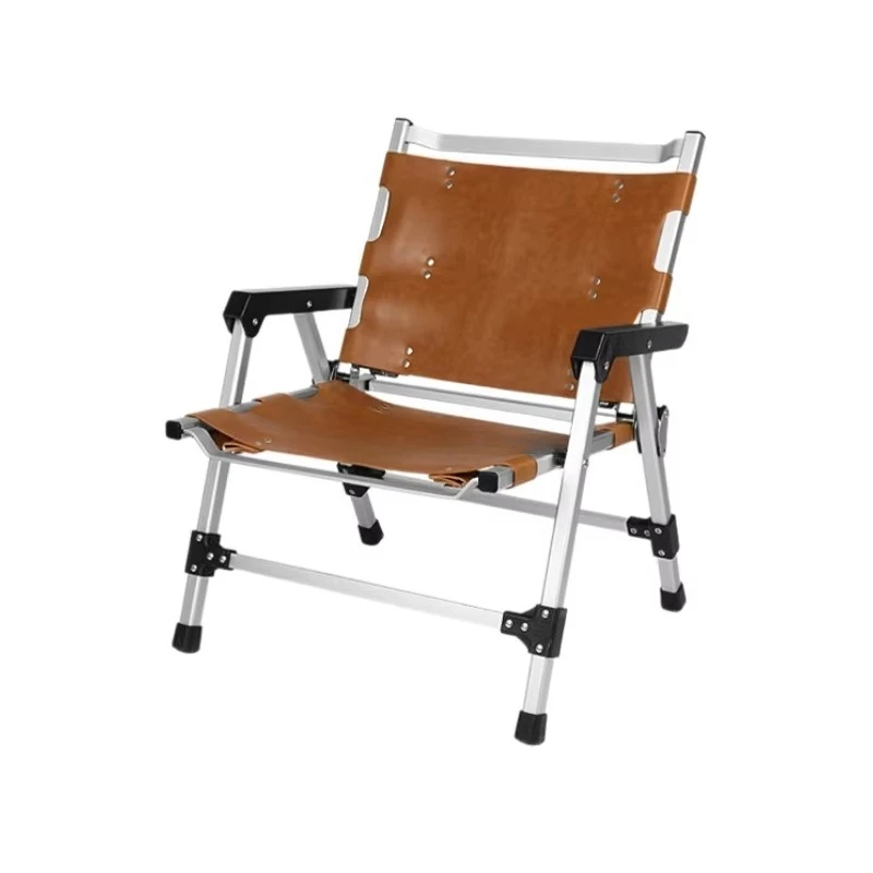 Modern Lightweight Foldable Camping Chair with Fibrous Skin Backrest Aluminum Frame Outdoor Garden & Picnic Use