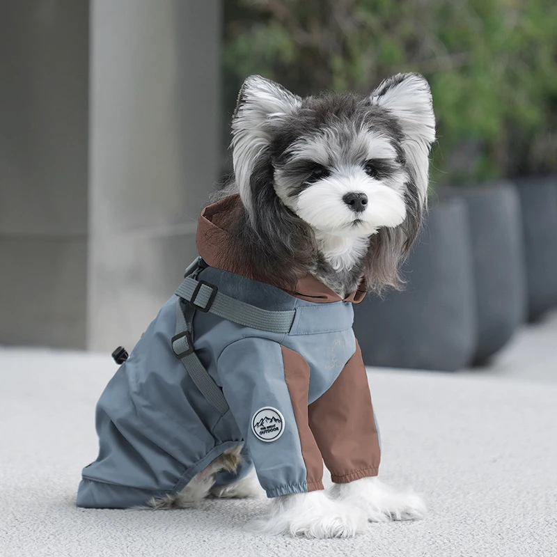

Teddy Schnauzer Puppy Dog Outdoor Raincoat Four Legged Protection Waterproof Raincoat Pet Storm Coat Pet Clothes Raincoat