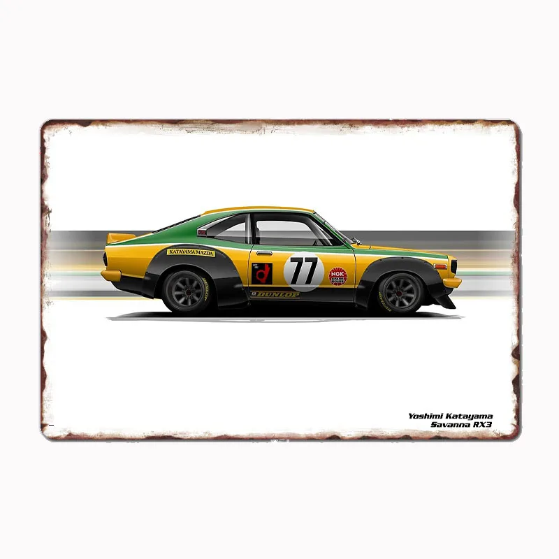 

KATAYAMA - RX3 / Savanna Rally Racing Car Metal Sign Posters Garage Custom Home Decor Room Decoration Wall Decor