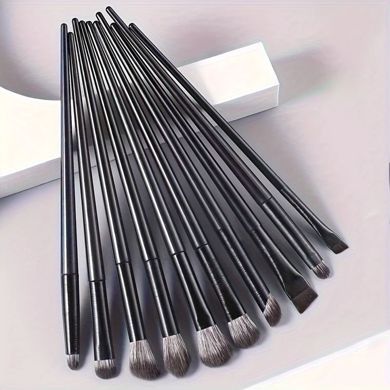 10pcs Black Eye Makeup Brushes Set Professional Contouring Eyeshadow Eyeliner Brush Portable Blending Facial Beauty CosmeticTool - view 3