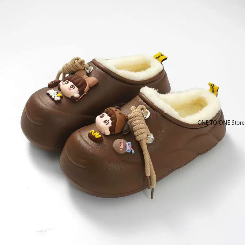 الجملة نعال من القطن مقاوم للماء جديد Sle Fce اصطف ثي كعب داخلي ملابس خارجية المنزل الدافئة القطن Oes للرجال والنساء الشقق #6