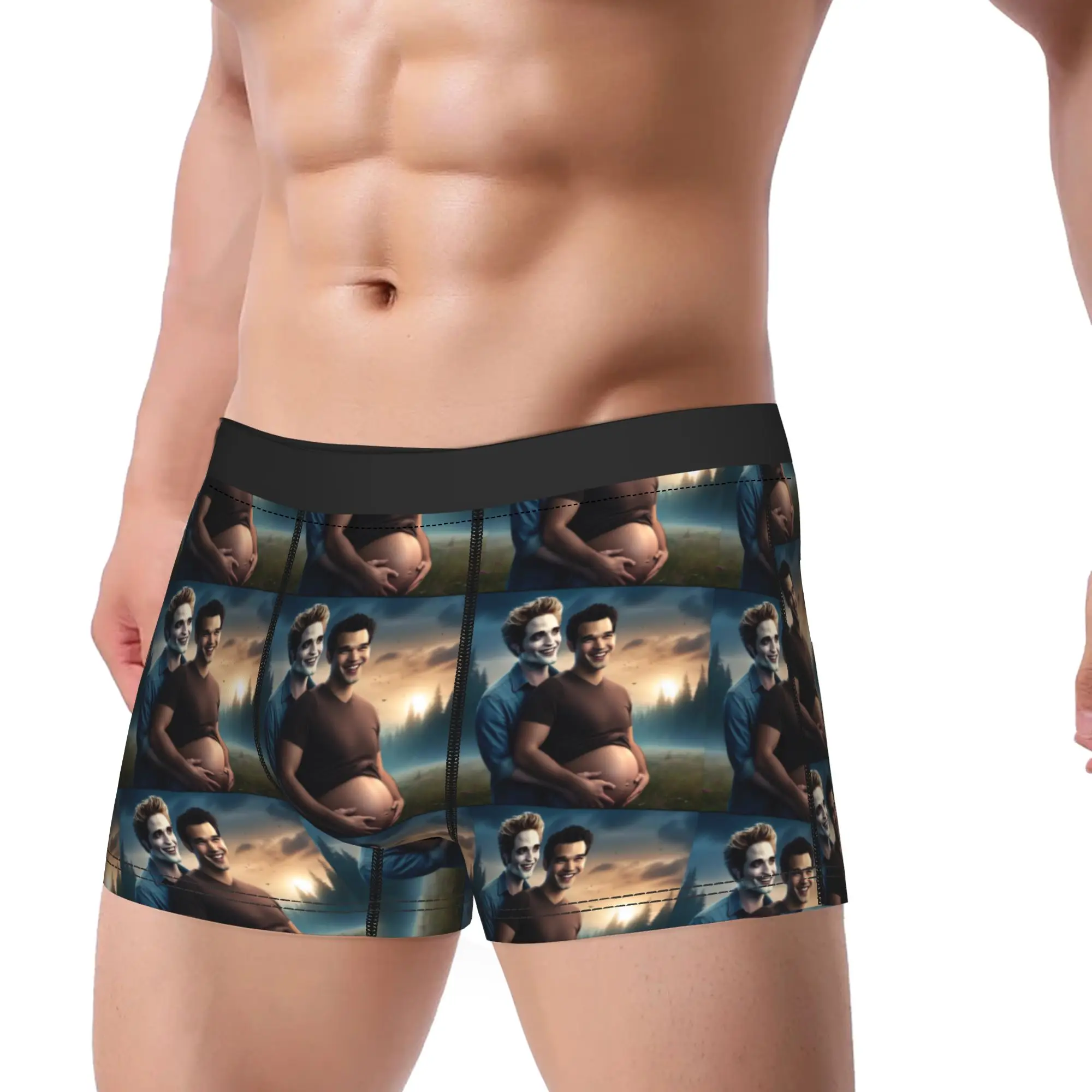 Men's The Twilight Saga Movie Boxer Briefs Shorts Panties Breathable Underwear Funny Jacob Edward Vampire Male S-XXL Underpants