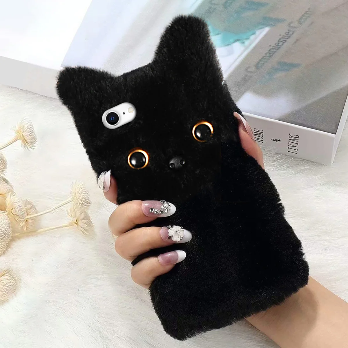 

Cartoon Phone Shell Cellphone Cover Softer Case Mobile Intelligent Furry Protective Fluffy Cases