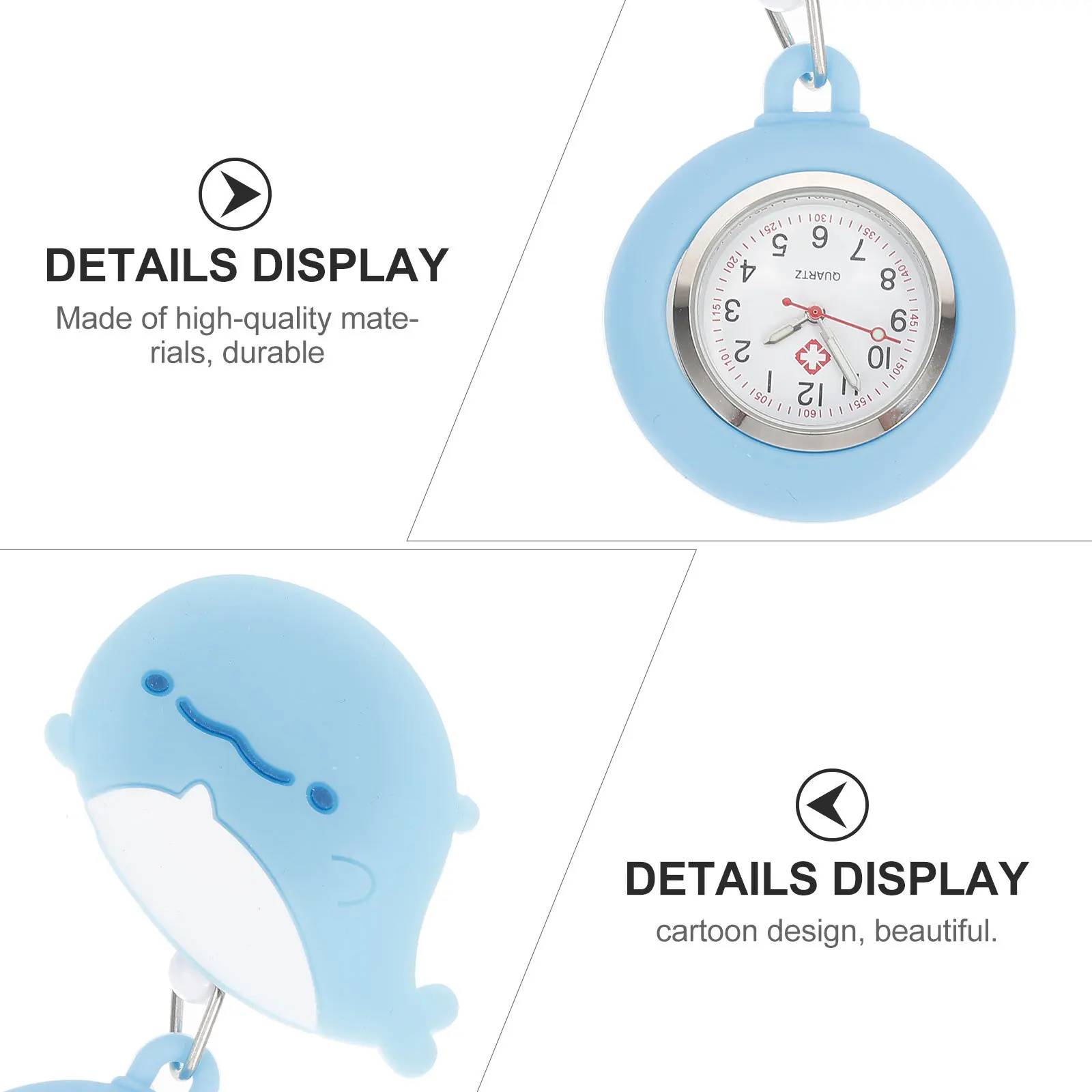 

Luminous Pull Cord Watch For Nurses Ergonomic Clip-On Fob Watch Large Dial Durable Hanging Timepiece For Women Nurse Staff