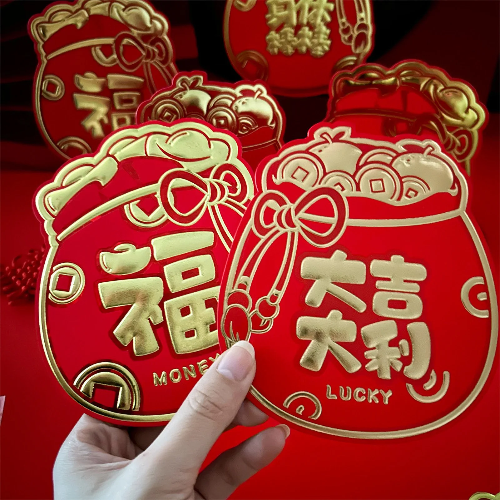 Cartoon 3D New Year Red Envelope 2024 Chinese Spring Festival Red Pockets The Year Of Dragon Lucky Money Bag Lunar Year Decor