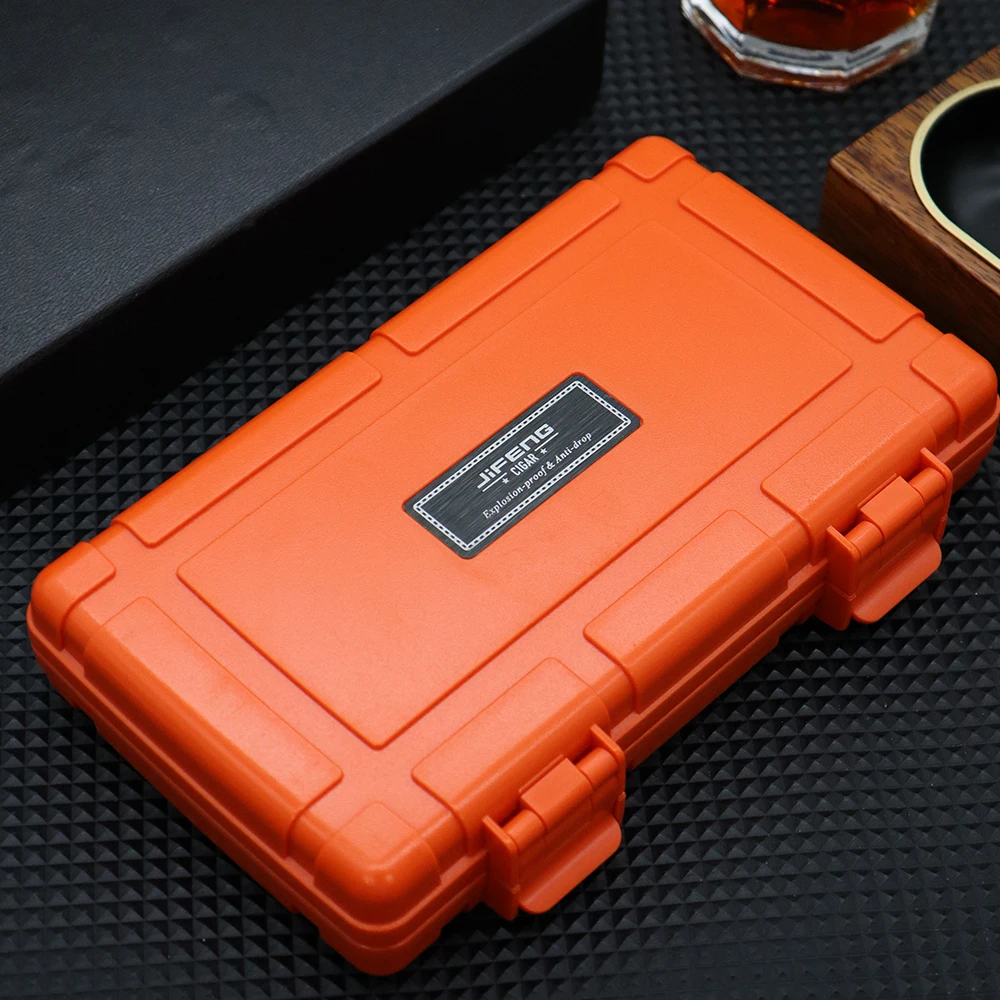 

2022 NEW Black Portable Travel Cigar Box Moisturizing Cigar Holder Waterproof Humidly Cigar Set Fit 5 Cigar Humidor Case CH-013