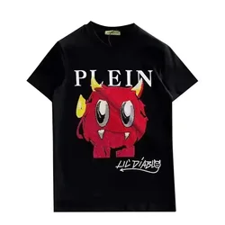 Alex Plein Monster Rhinestones Crystal Streetwear Men's Clothing Fashion Unisex 2024 Summer Crew Neck Shortsleeve Tshirt Quality