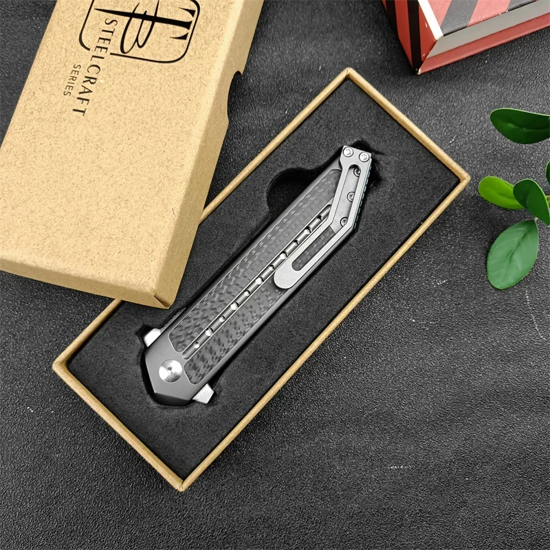 Begg high quality titanium alloy inlay carbon fiber handle outdoor camping portable survival EDC pocket knife gift essential