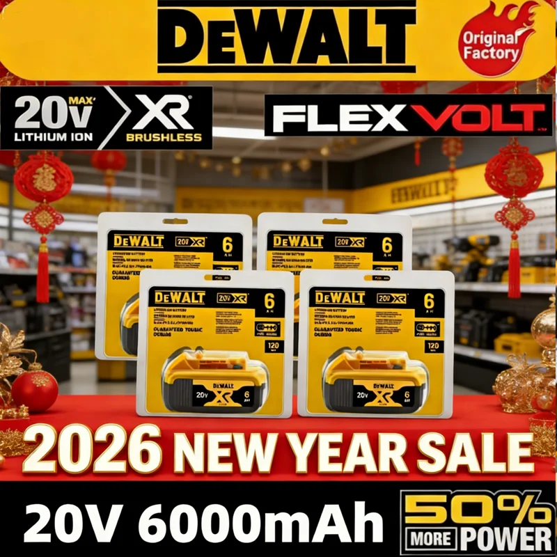 

100% Original 20V 6.0Ah MAX Battery Power Tool Replacement for DeWalt DCB184 DCB181 DCB182 DCB200 20V 5A 6A 18Volt 20v Battery.