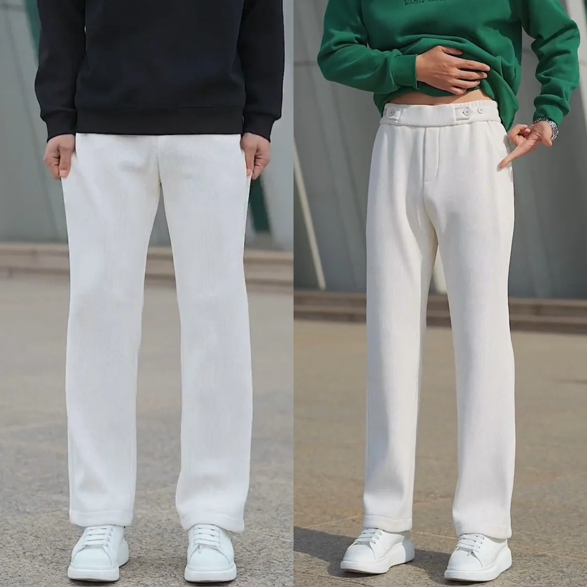 

Spring New Men's Color Casual Pants Simple Loose Drape Thin Busin Casual Straight Leg Long Trousers Faionable Vers...