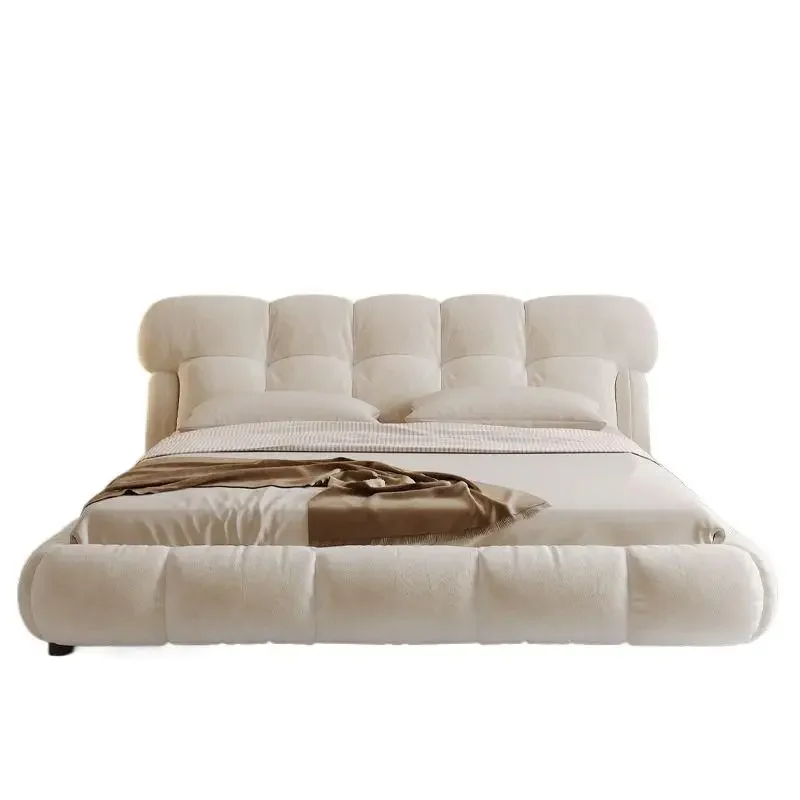 

French cream puff bed, modern minimalist soft bed