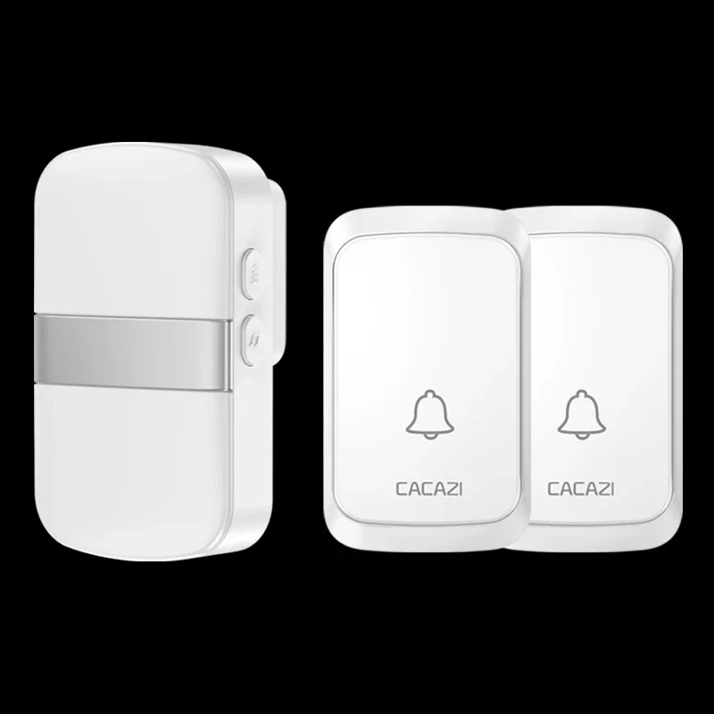 CACAZI Wireless Doorbell 36 Chimes 4 Volume Waterproof buttons 300M Remote Led light Home Smart doorbell US EU UK plug Receiver